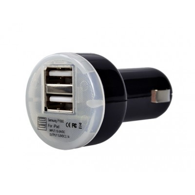 Автомобильная зарядка для планшета USB с 2-мя выходами